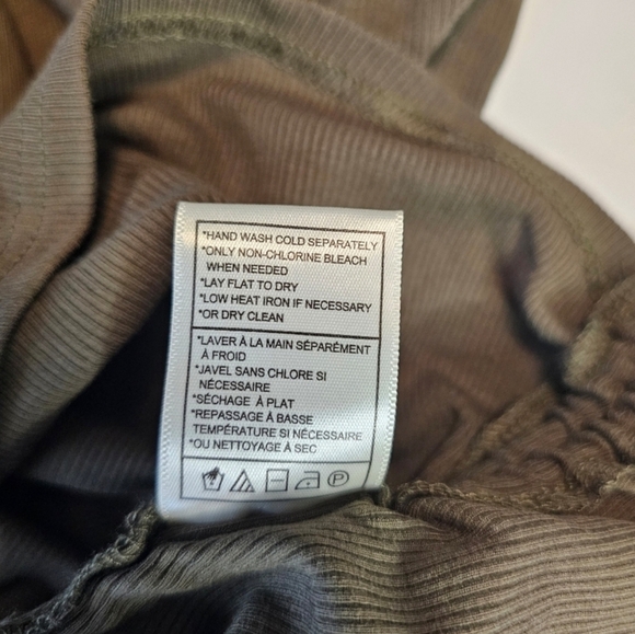 BB Dakota For Steve Madden Ruched Ribbed Long Sleeve Olive Green Mini Dress XS - Picture 10 of 11